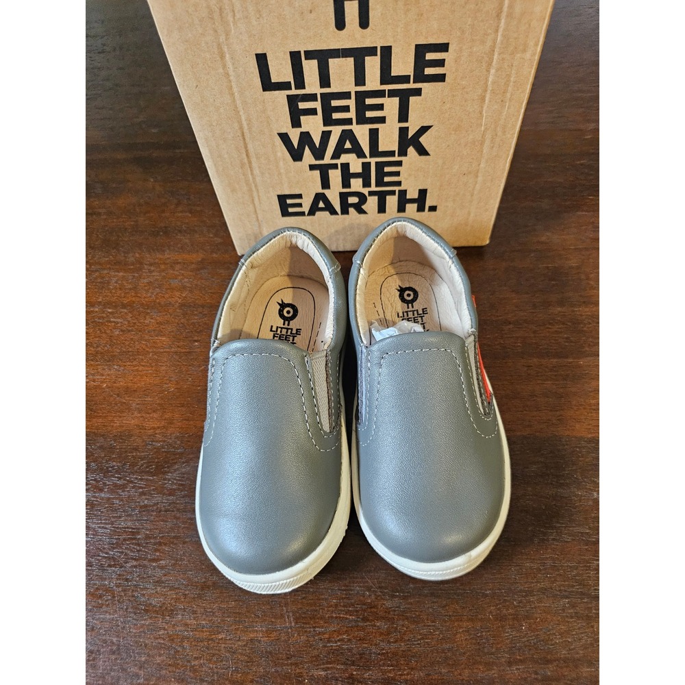 Old Soles Bolty Hoff Sneakers Toddler US 7 Grey Red Leather Slip On 6128